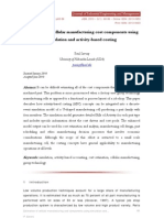 Estimation of Cellular Manufacturing Cost Components Using Simulation and Activity-Based Costing