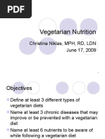 Vegetarian Nutrition: Christina Niklas, MPH, RD, LDN June 17, 2009