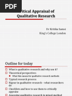 Critical Appraisal of Qualitative Research