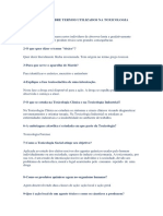 Questionário Sobre Termos Utilizados Na Toxicologia