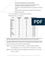 Calculations of The Requirement of Lime and Soda