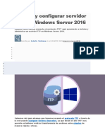 Instalar y Configurar Servidor FTP en Windows Server 2016