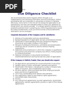 Due Dilligence Check List