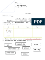 Guia Reforzamiento de Articulos (Género y Número)