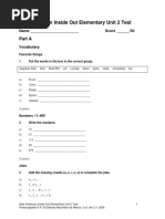 New American Inside Out Elementary Unit 2 Test: Part A