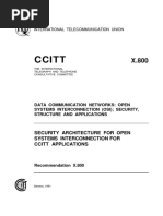 Ccitt: Security Architecture For Open Systems Interconnection For Ccitt Applications