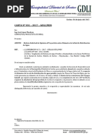 CARTA #031 - 2017 - GDLI, Solicito Opinion Del Proyectista (Observaciones Diametro Redes de Agua), Agua y Saneamiento Zonas Perifericas