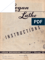 Logan Lathe Model 922 Manual