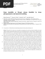 Dome Instability at Merapi Volcano Identified by Drone Photogrammetry and Numerical Modeling