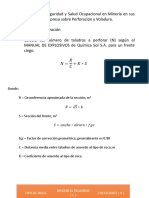 Numero de Taladros y Tiempo de Perforacion