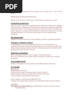 Rational Functions Lesson Plan