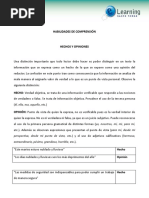 Habilidad de Comprension Lectora Hecho y Opinion Clase 5 PDF