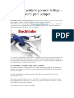 Backlinks Youtube Gerando Tráfego - Tráfego Natural para Sempre