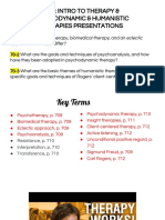 Intro To Therapy Psychodynamic Humanistic Therapies Presentation