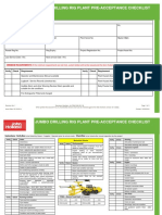 Jumbo Drilling Rig Plant Pre Acceptance Checklist