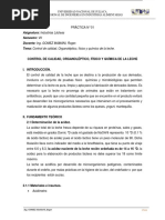 PRÁCTICA #1. Control de Calidad Organoléptico, Fisico y Químico de Leche.