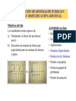 Estática - Simplificación de Sistemas de Fuerzas y Pares