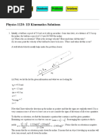 PHYS 1120 1D Kinematics Solutions