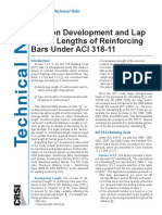 Tension Development and Lap Splice Lengths of Reinforcing Bars Under ACI 318 11