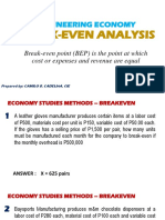 Engineering Economy: Break-Even Analysis