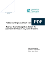 Ajedrez y Desarrollo Cognitivo: Análisis Del Desempeño de Niños en Una Prueba de Ajedrez .