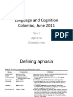 Aphasia and Dissociations