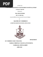Project On Consumer Perception On Investment in Mutual Funds