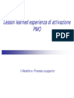 Lesson Learned Esperienza Di Attivazione PMO