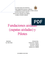 Fundaciones Aisladas (Zapatas Aisladas) y Pilotes