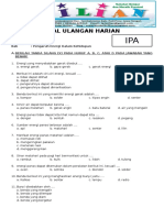 Soal IPA Kelas 3 SD Bab 9 Pengaruh Energi Dalam Kehidupan Dan Kunci Jawaban