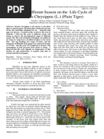 Effect of Different Season On The Life Cycle of Dannus Chrysippus (L.) (Plain Tiger)
