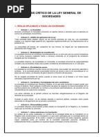 Analisis Critico de La Ley General de Sociedades