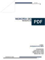 Memoria Descriptiva Trabajo Expediente 