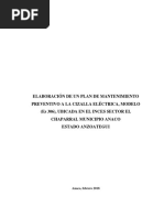 Elaboración de Un Plan de Mantenimiento Preventivo A La Cizalla Eléctrica