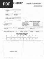 Character Record Sheet (1979) - Printable B&W