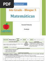 Plan 6to Grado - Bloque 5 Matemáticas