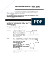 Combined Rotation & Translation / Rolling Motion: By: Mr. L. M. Patel