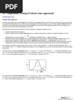 Hypothesis Testing (Critical Value Approach)