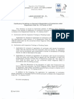 Labor Advisory No - 06-18 Clarificatory Guidelines On Renewal of Registration of Contractors Under Department Order No - 174-17 PDF