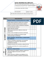 Informe Del Progreso Del Niño Coovitiomar 4 Años 2016