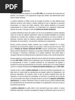 Sistema de Gestión Ambiental POLITICA