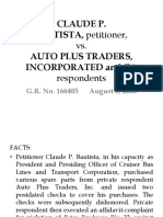 Claude P. BAUTISTA, Petitioner, Auto Plus Traders, Incorporated and Ca