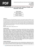 A Literature Review On Friction Stir Welding of Similar and Dissimilar Materials