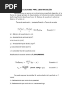 Ecuaciones para Centrifuación