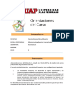 Orientaciones Del Curso - Matematica II PDF