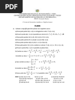 Lista de Exercicios - Geometria Analítica - Planos