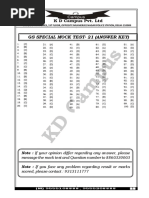 Gs Special Mock Test-21 (Answer Key) : Note: If Your Opinion Differ Regarding Any Answer, Please