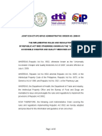 Joint Doh-Dti-Ipo-Bfad Administrative Order No. 2008-01