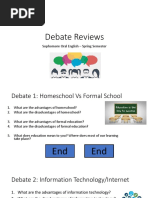 Debate Reviews: Sophomore Oral English - Spring Semester