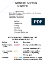 Nanomechanics: Atomistic Modeling: Outline